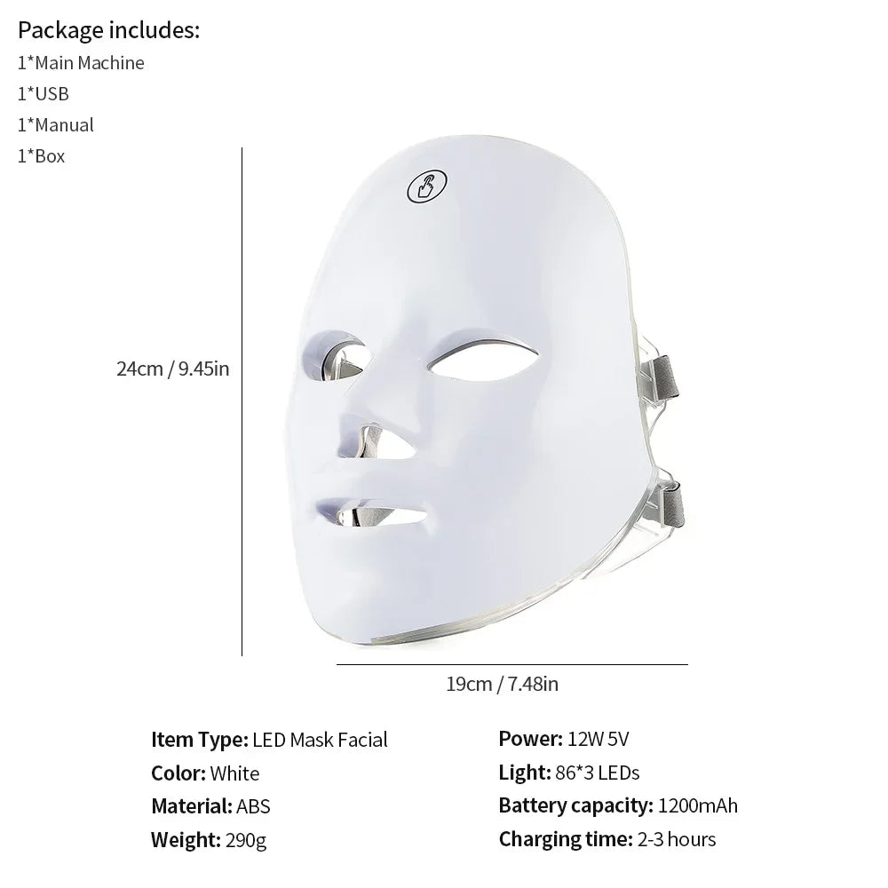 7-Color LED Facial & Neck Therapy Mask
