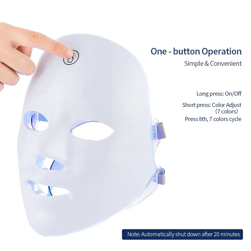 7-Color LED Facial &amp;amp; Neck Therapy Mask